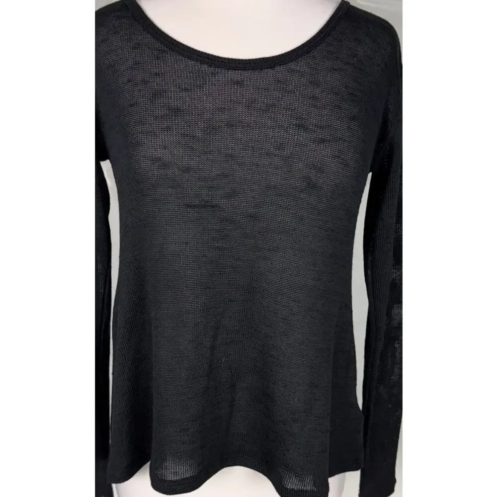 Aeropostale Small Polyester Rayon Spandex Thin Black Sweater